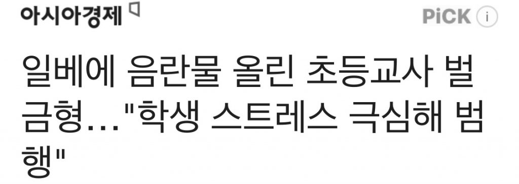 일베에 음란물 올린 초등 교사