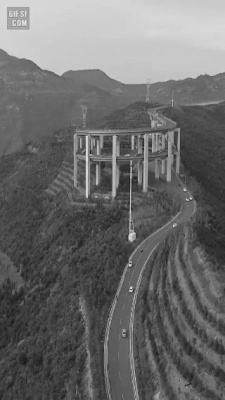 중국 천룡산 도로