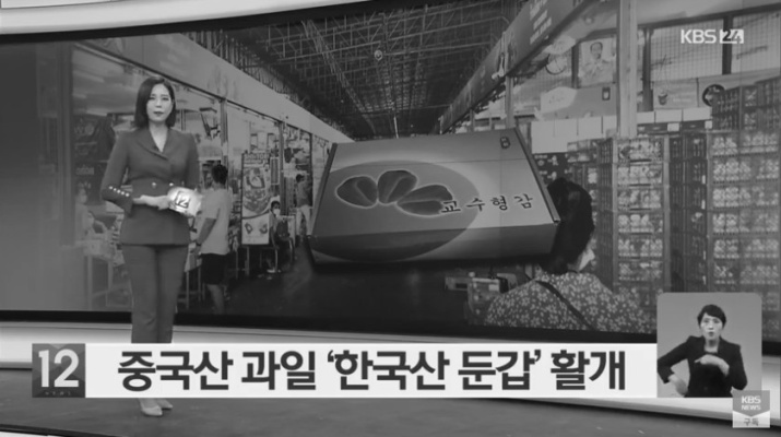 한국산으로 둔갑해 팔리는 중국산 과일