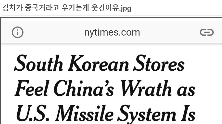 중국이 김치타령할때 이것만 보여주면됨