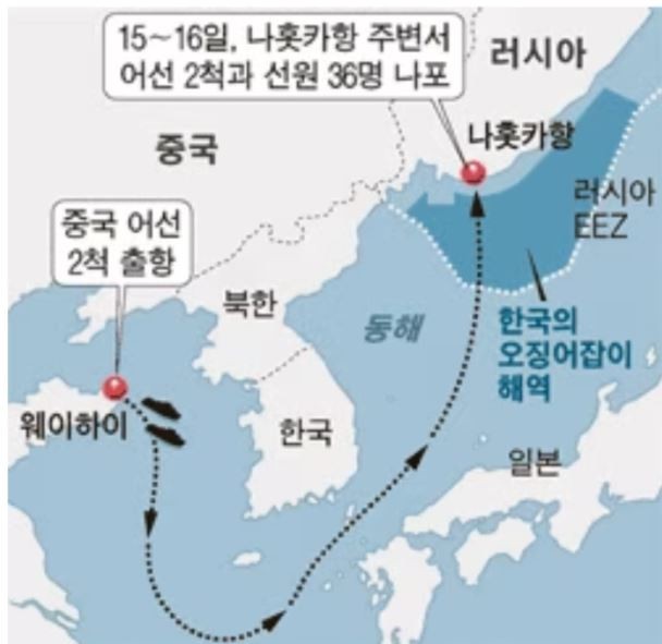 러시아 해경, 중국 어선 나포.jpg