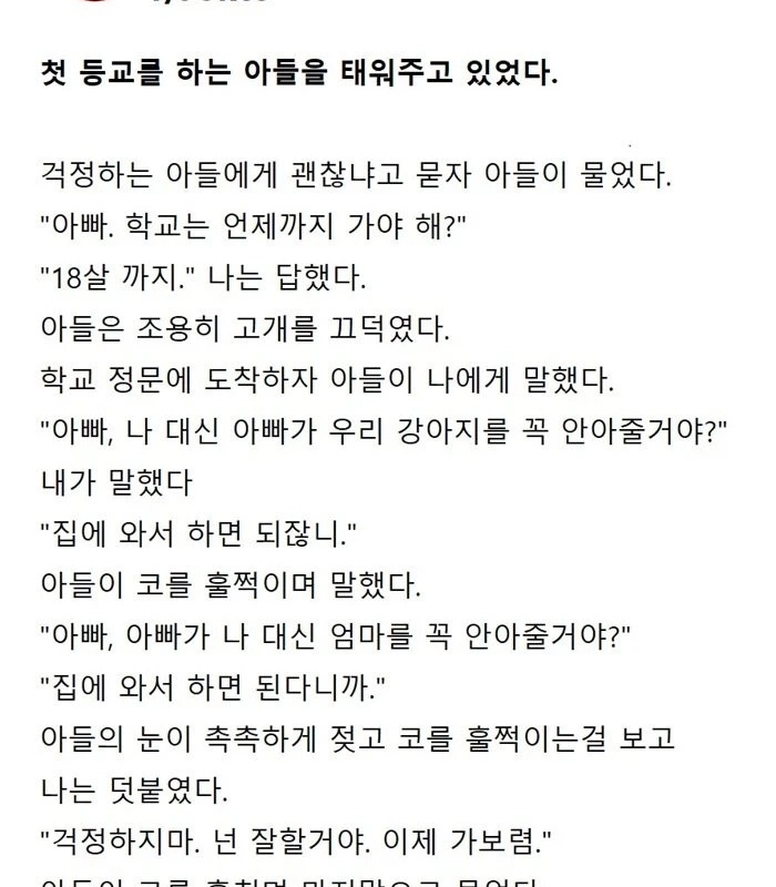 첫등교를 하는 아들의 질문.jpg