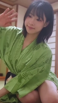 (SOUND)명아츄 유카타 룩북 블랙 브라 팬티 몸매