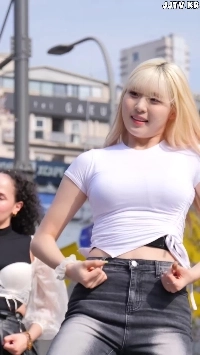 (SOUND)안혜지 치어리더 봉긋한 흰티 블랙진 사복 핏