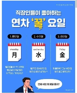 직장인들이 좋아하는 연차 꿀요일