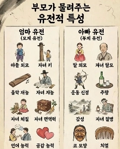 부모가 자녀에게 물려주는 유전적 특성