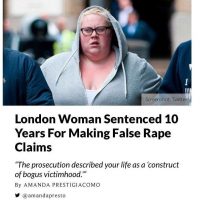 허위 강간 신고로 10년 형 받은 영국 여자