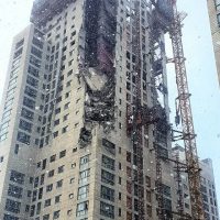 벽지 뜯어지듯 무너져내렸다, 광주 아파트 외벽 붕괴