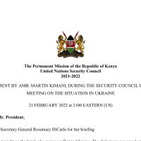 긴급 소집된 UN 안보리 회의에서 케냐 대사의 일침