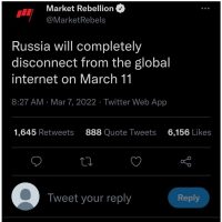 러시아 3월 11일부터 인트라.넷 체제로 변경