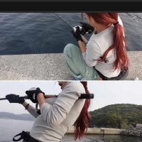 일본 여성 낚시 유튜버가 잡은 거대 물고기