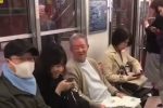 (SOUND)일본 전철에서 다리 꼬았다고 신문지로 여자 다리 때리는 노인