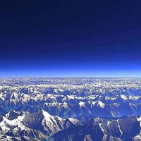 우주 상공에서 찍은 히말라야 산맥의 모습