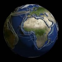 세계 해저 인터넷 광섬유 케이블 지도
