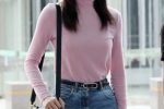 (SOUND)[트와이스] 공항 패션 핑크 티셔츠 청핫팬츠 트와이스 쯔위
