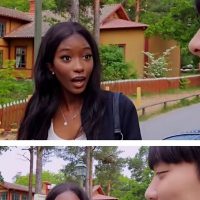 어느 한국인 여행 유튜버가 촬영중 만난 흑인 미녀.