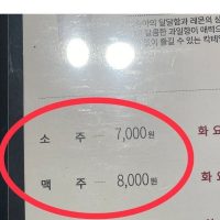 슈카)소주 7,000원, 식당 기적의 계산법.