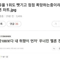 점유율 1위도 뺏기고 폭망하는중이라는 멜론.jpg