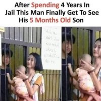 감옥에 수감된 남자가 아내와 갓난 아기와 면회.jpg
