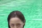 검은 비키니 입고 수영하는 김세정 바스트과 - 클린캠