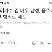 가수 겸 배우 남성, 음주측정 거부 혐의로 체포