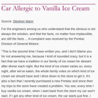 바닐라 아이스크림을 사면 차 시동이 안걸려요