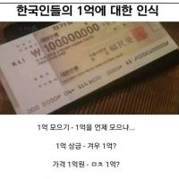 한국인들의 1억에 대한 인식