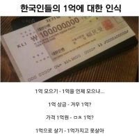 한국인들의 ''1억''에 대한 인식