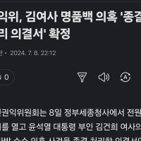 권익위, 김여사 명품백 의혹 ''종결 처리 의결서'' 확정