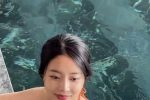 (SOUND)배우 최문희 수영장에서 주황색 끈비키니 바스트 몸매 - 인스타